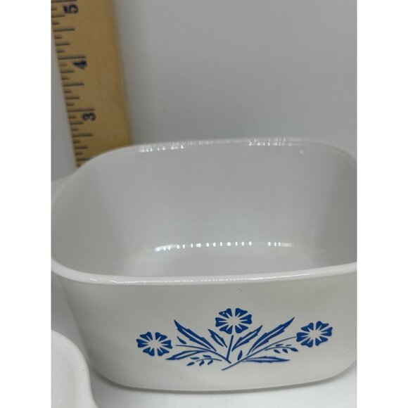 VTG CorningWare P-41-B Blue Cornflower 2 Petite Pans 1.75 Cup 80s USA Set White - Picture 6 of 11